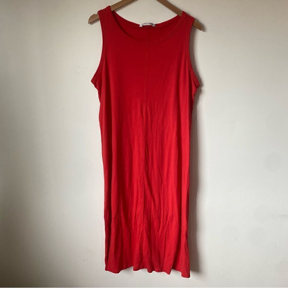 Elizabeth and‎ James poppy red sleeveless casual t shirt midi dress large